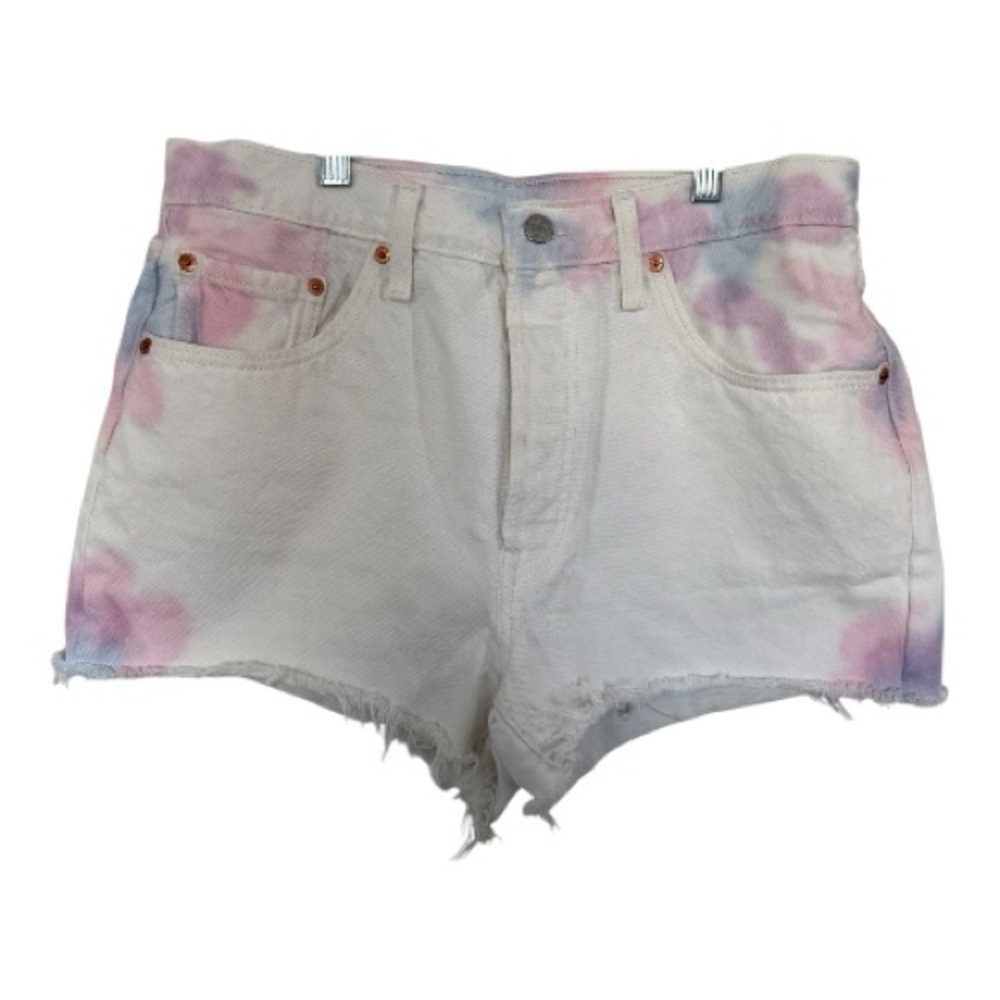 Levi’s Women’s 501 Tie Dye Denim Shorts Size 32 High Rise Cutoff Festival